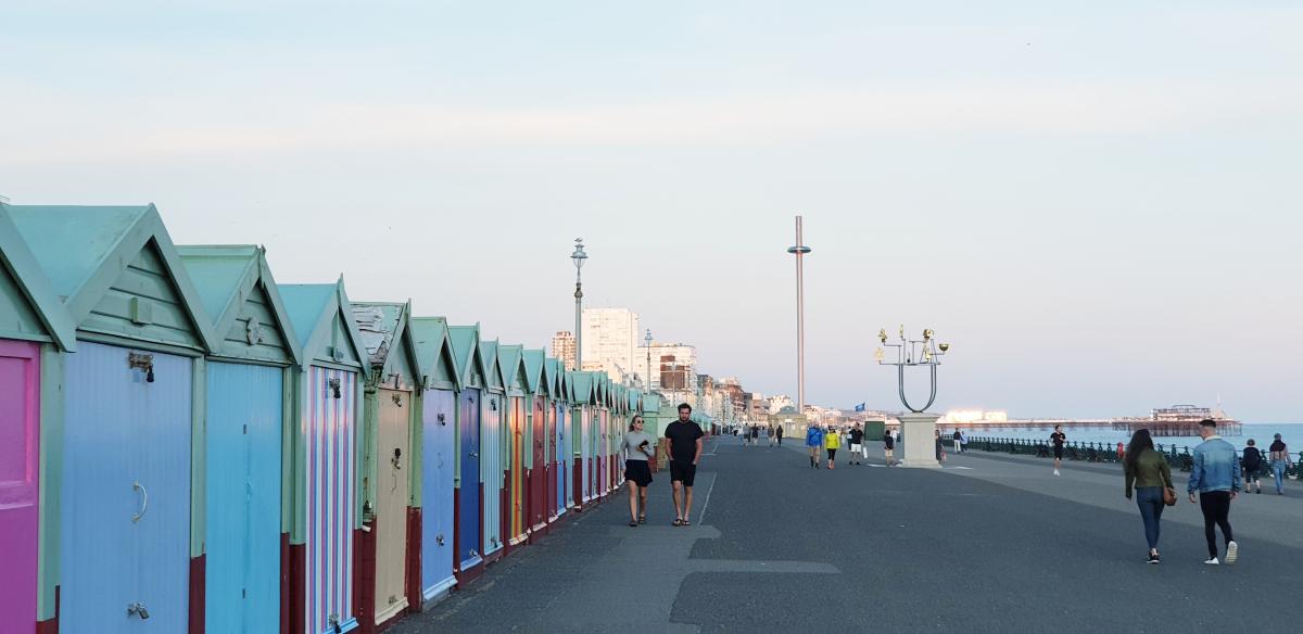 Colourful beach sheds