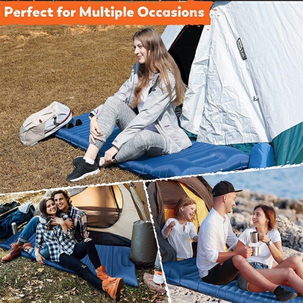 High Qaulity Thicken Inflating Camping Sleeping Mat with Pillow Ultralight Camping Mattress for Camping - Image 6