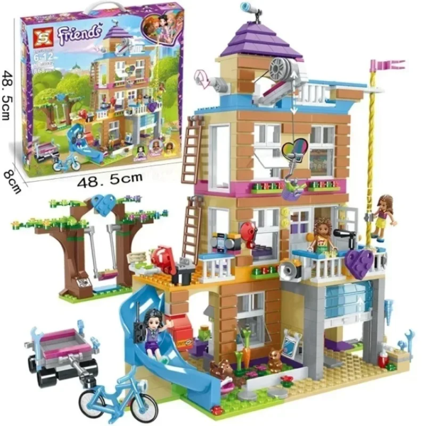 MINISO Disney 865pcs Friendship Club Hobbies Blocks Friends Hotel and House Toys Sets Friends for Girl Christmas Gifts - AliExpress 26 - Color : Without original box - Image 3