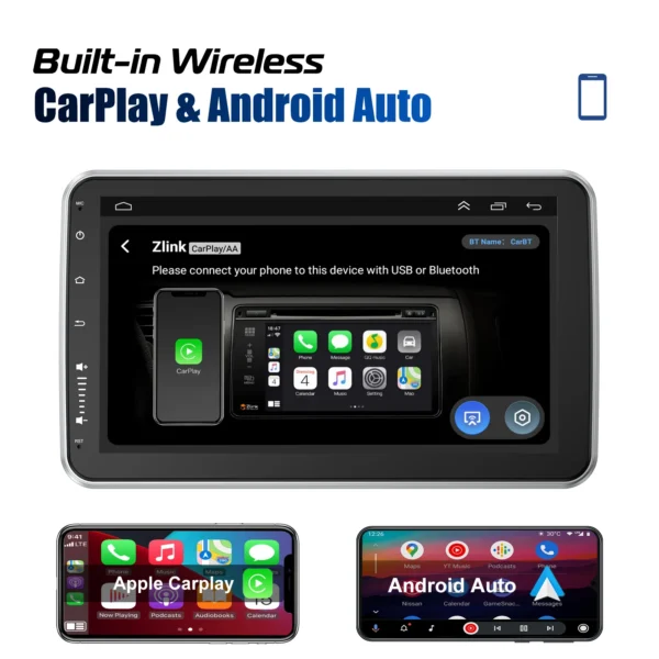 Android 13 10.1 Inch Universal Single Rotatable Car Radio Auto Carplay Multimedia Player GPS Navi Automotive Stereo Bluetooth - Image 2