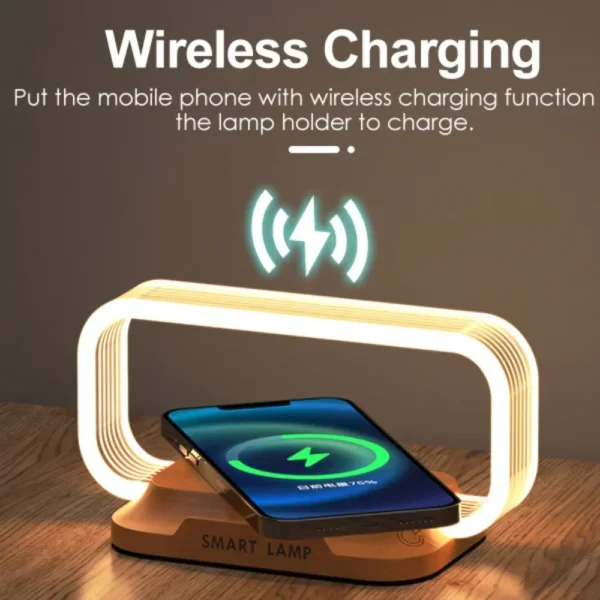 Fasrt Charge Wireless iPhone/Smartphone Charger with LED Night Lamp Fast Charging Station - Image 2