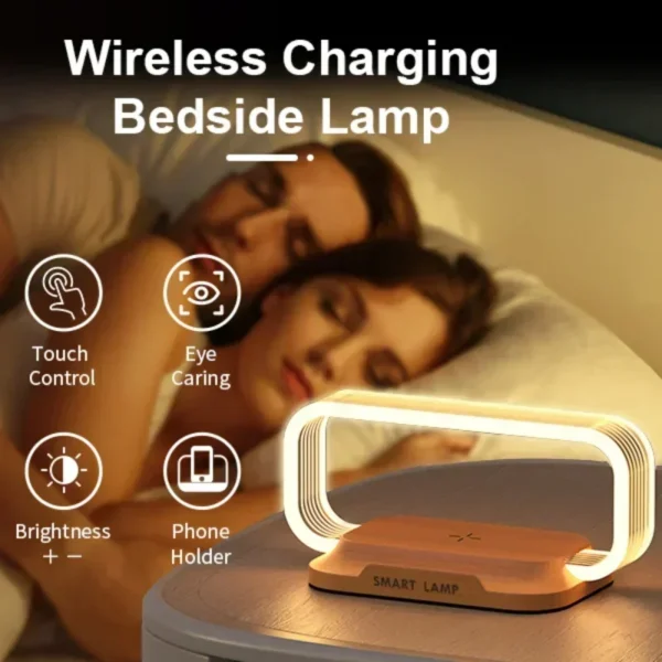 Fasrt Charge Wireless iPhone/Smartphone Charger with LED Night Lamp Fast Charging Station - Image 3