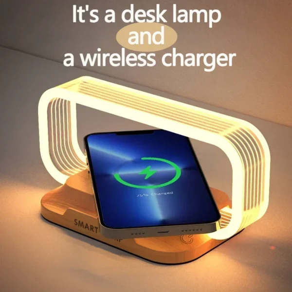 Fasrt Charge Wireless iPhone/Smartphone Charger with LED Night Lamp Fast Charging Station